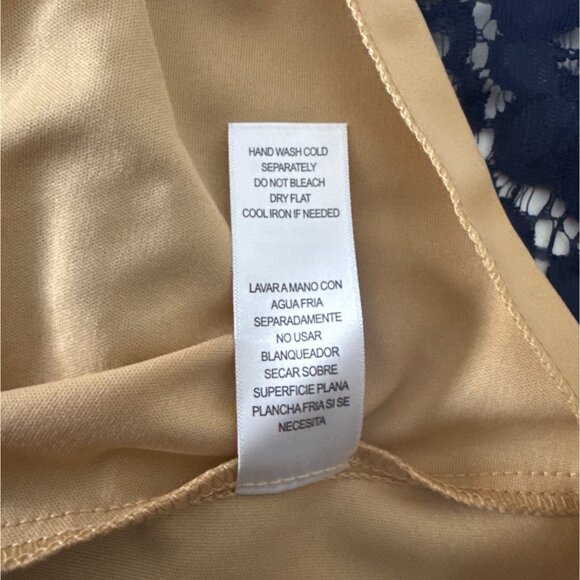 City Studio Navy Lace Fit & Flare Dress With Nude Lining Size 5 Cotton/Nylon Ble - Picture 5 of 5